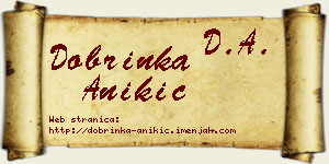 Dobrinka Anikić vizit kartica